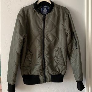 Army Green & Black Puff Jacket